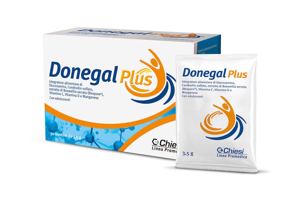Immagine della confezione di Donegal Plus, dispositivo medico di Chiesi Farmaceutici S.p.A.