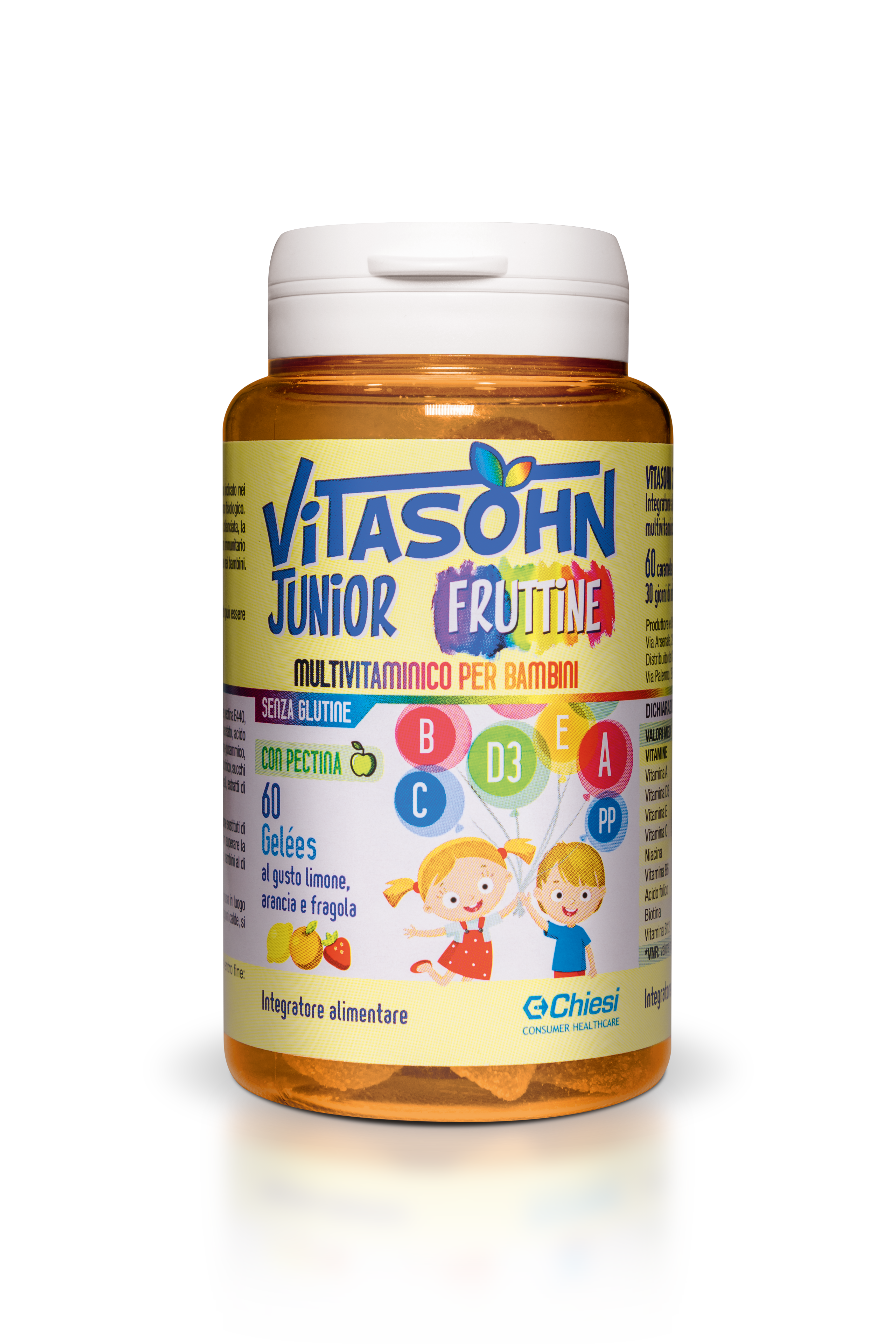 Immagine della confezione di Vitasohn junior fruttine, integratore di Chiesi Farmaceutici S.p.A.