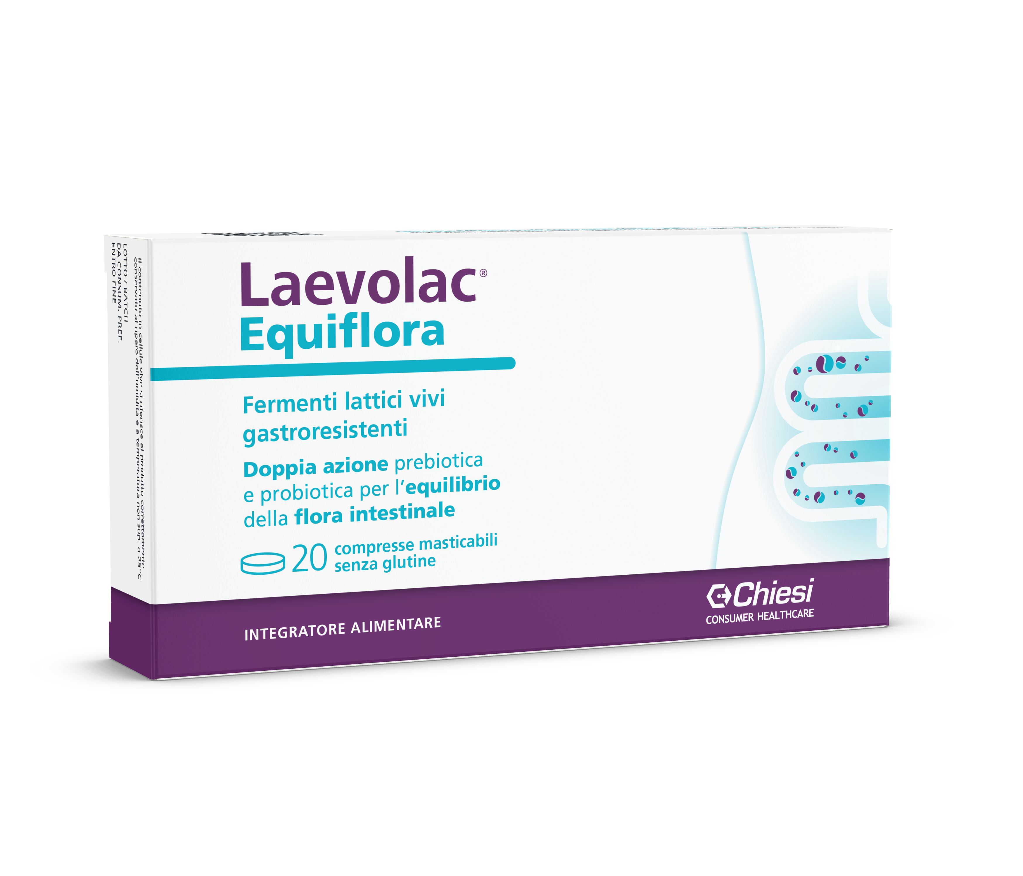 Immagine della confezione di Laevolac Equiflora, integratore di Chiesi Farmaceutici S.p.A.