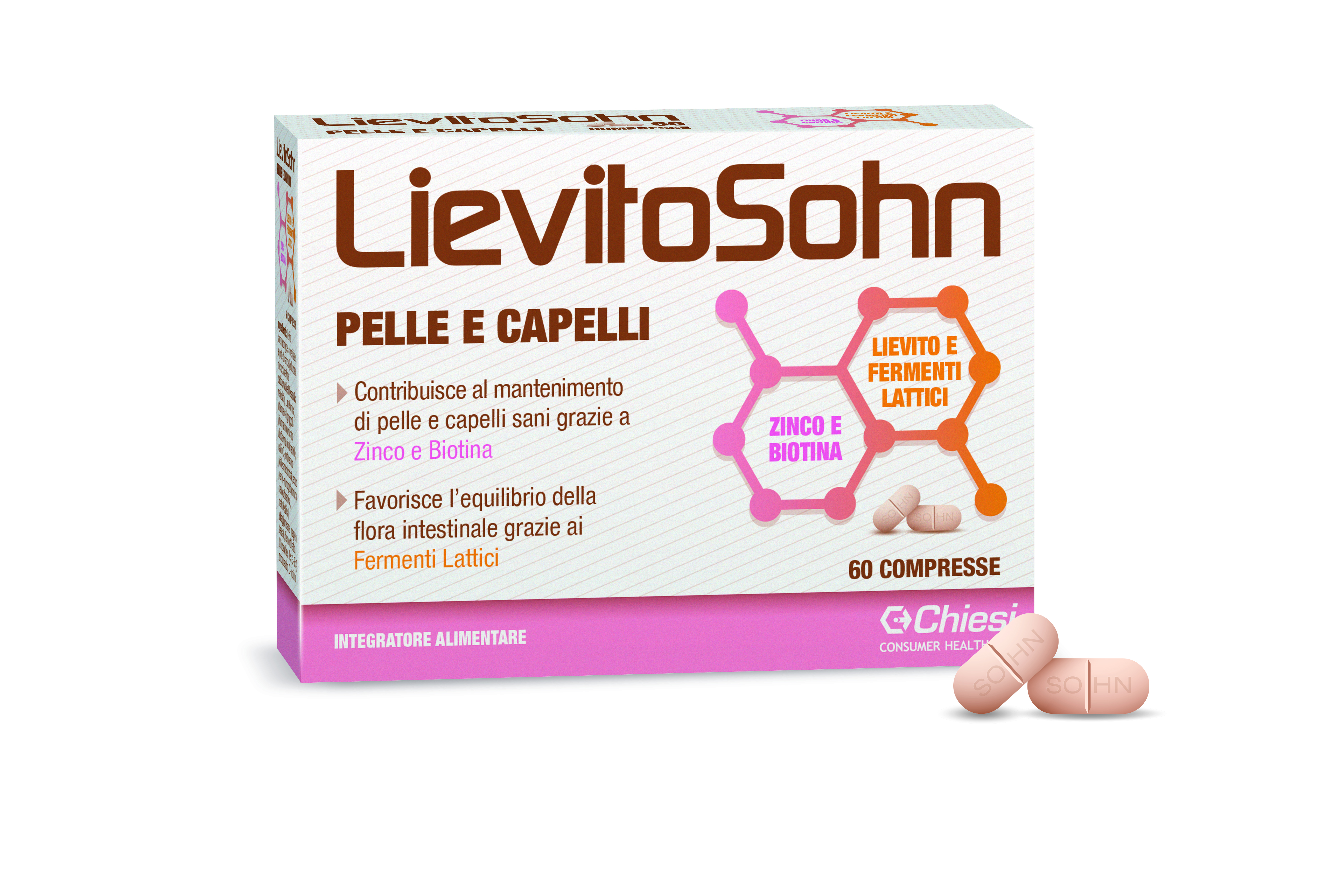 Immagine della confezione di Lievitosohn compresse, integratore di Chiesi Farmaceutici S.p.A.