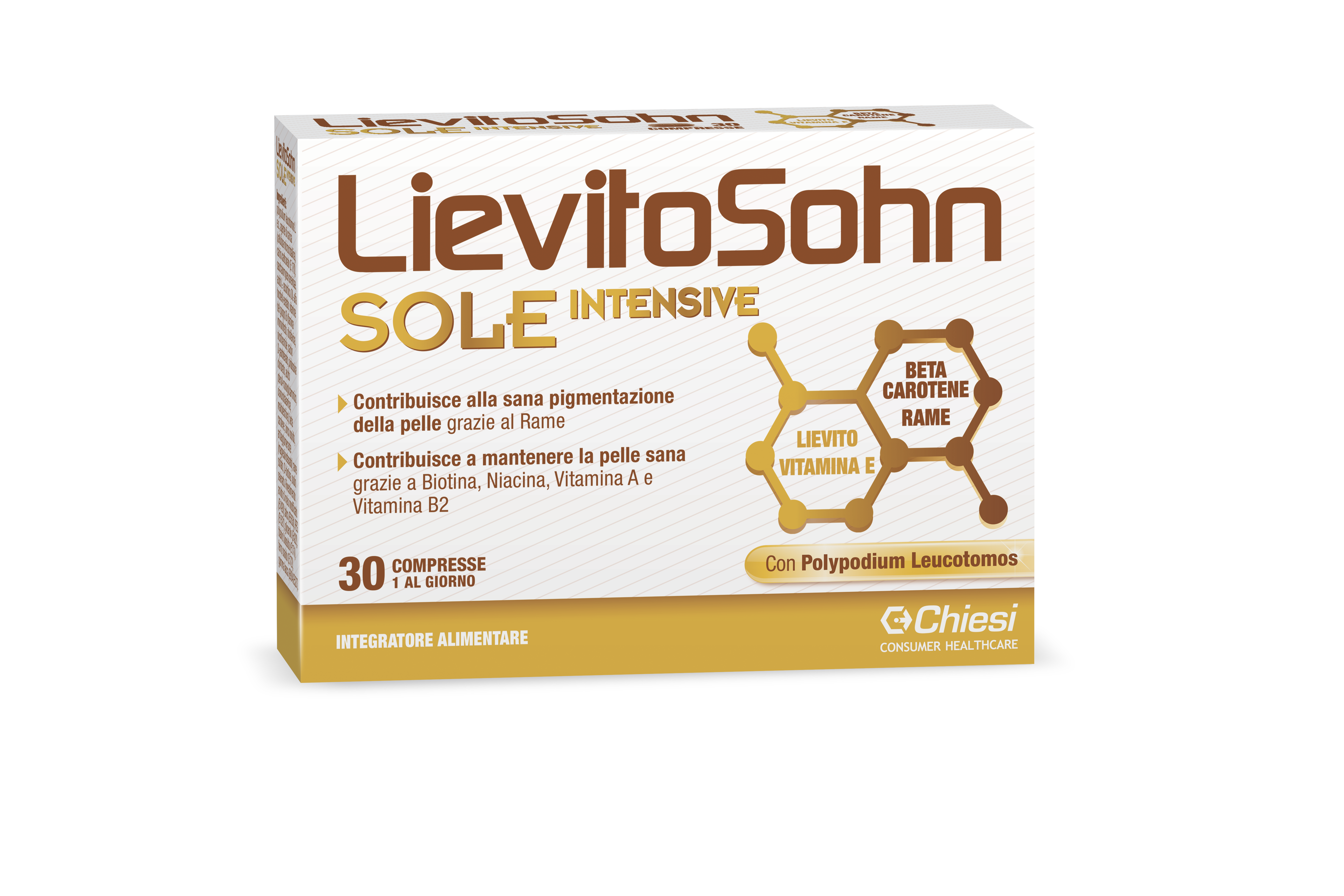 Immagine della confezione di Lievitosohn sole intensive, integratore di Chiesi Farmaceutici S.p.A.